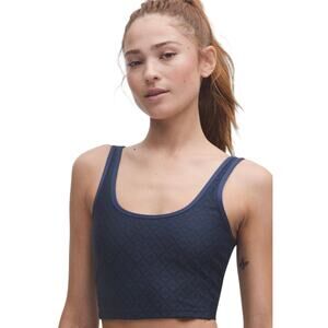 NWT Lululemon Large Textured Mesh Tank Club Blue Tennis Top Medium Support Bra